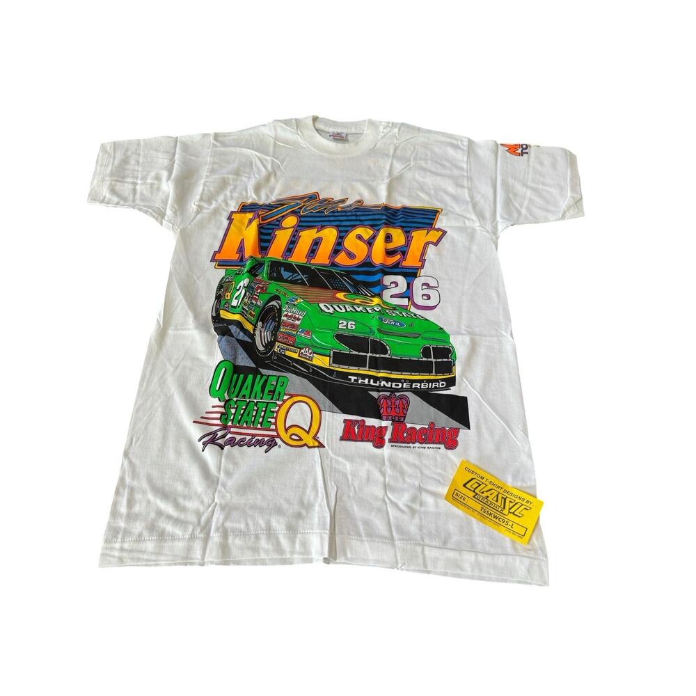 Vintage Steve Kinser 26 T Shirt L Quaker State Asphalt Outlaw Racing NOS No Tags